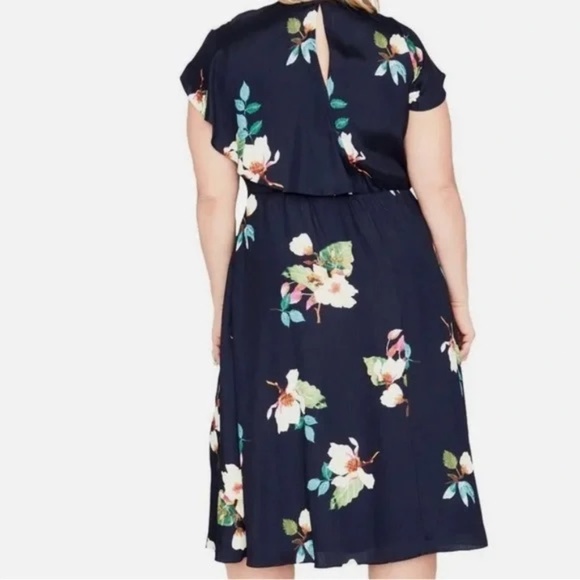 Rachel Roy SZ 1X silky midi floral dress - Picture 5 of 13